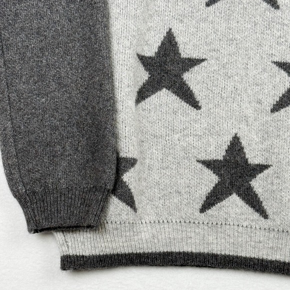 Bartolini Women's Made In Italy Wool Blend Pullover Gray Soft Stars Sweater Sz S - Picture 2 of 9